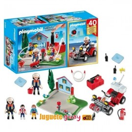 Set aniversar Playmobil - brigada de pompieri si vehicul